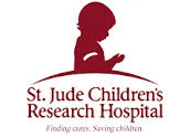 A red logo of st. Jude children 's research hospital