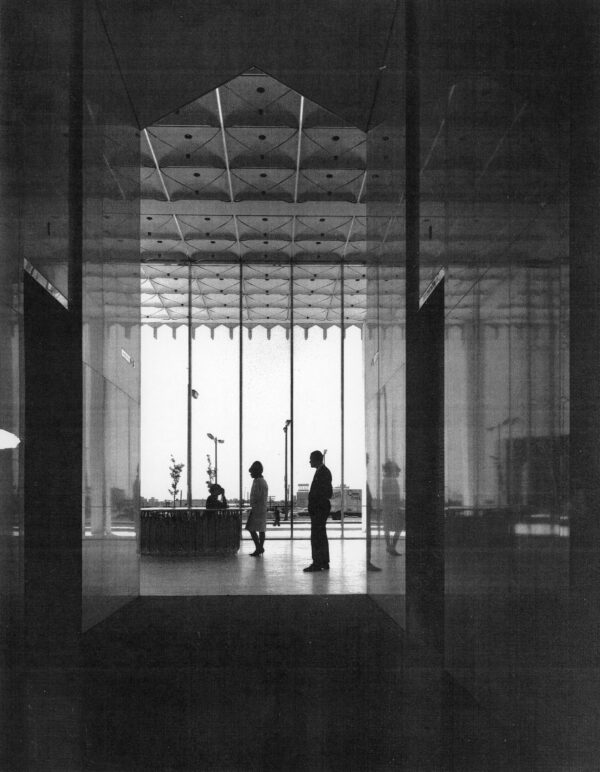 Julius Shulman - Original Vintage Print. "Consolidated Gas Company." Detroit, MI. Minoru Yamasaski. 1963