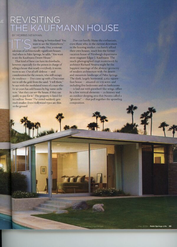 Julius Shulman - Magazine: Julius Shulman Signed Palm Springs Life Magazine With Many Photos. May 2009 Edition. Palm Springs, Ca. 2009 - Image 3