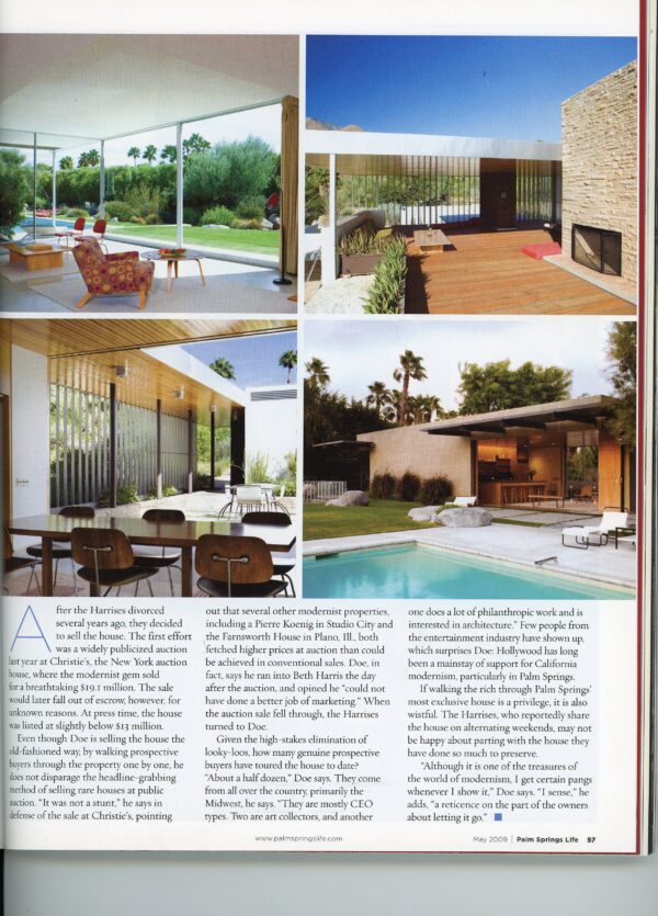 Julius Shulman - Magazine: Julius Shulman Signed Palm Springs Life Magazine With Many Photos. May 2009 Edition. Palm Springs, Ca. 2009 - Image 5