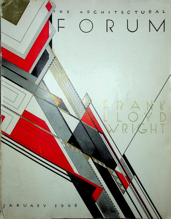 Spiral Bound Book - "Architectural Forum, January 1948." Frank Lloyd Wright. Boston, MA. 1948