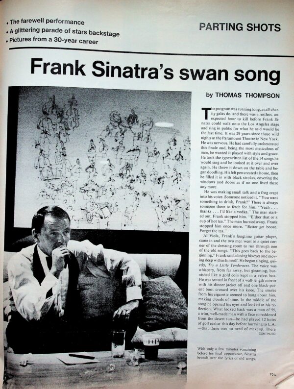 Life Magazine: "Sinatra Says Good-by and Amen." Hollywood Hills (Shulman's Studio) Ca. June 25, 1971 - Image 3