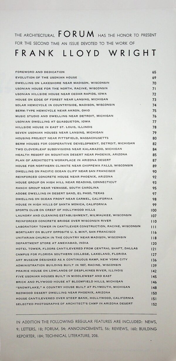 Spiral Bound Book - "Architectural Forum, January 1948." Frank Lloyd Wright. Boston, MA. 1948 - Image 3