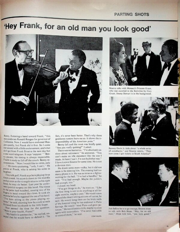 Life Magazine: "Sinatra Says Good-by and Amen." Hollywood Hills (Shulman's Studio) Ca. June 25, 1971 - Image 4