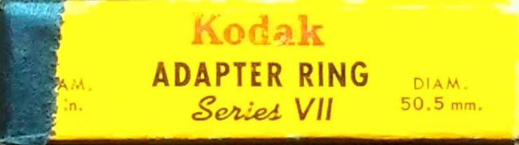 Close-up of a Kodak Adapter Ring Series VIII box.