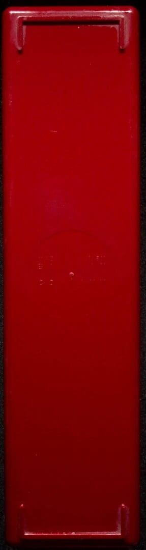 Tall red rectangular metal panel